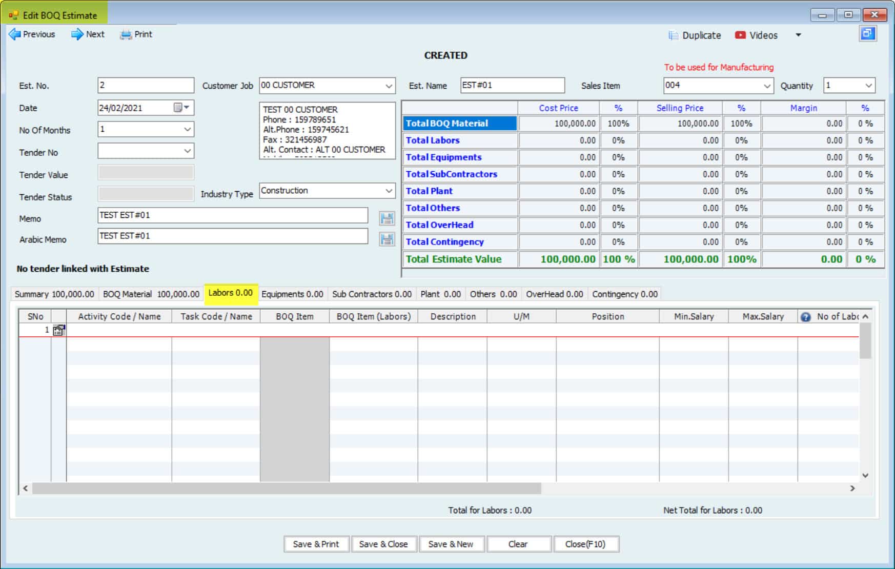 Contracting Estimate - 3