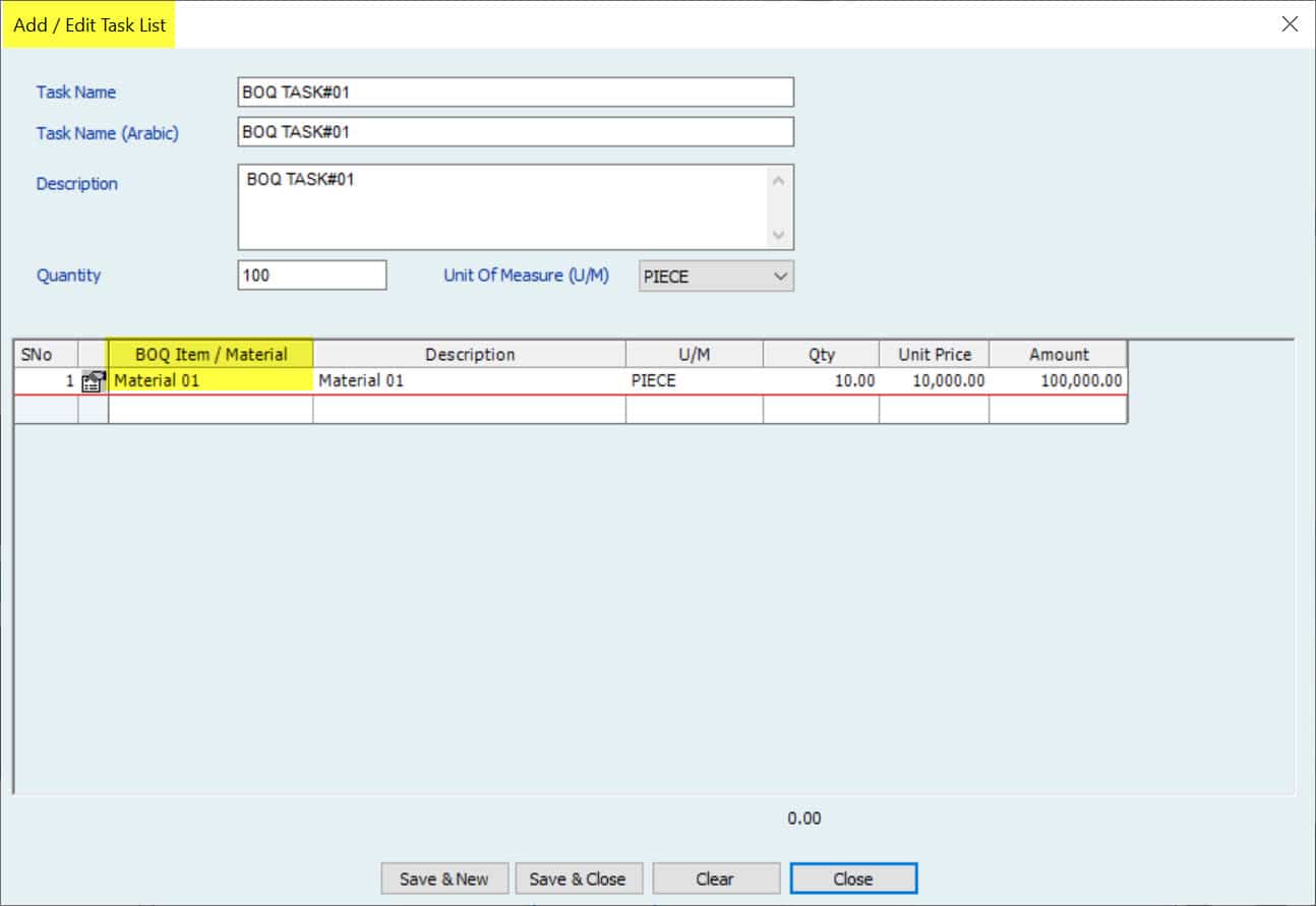 Contracting Task List