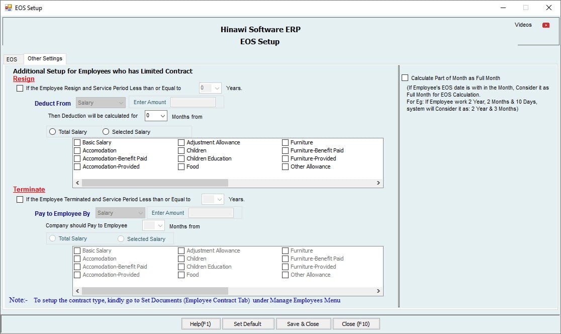 End Of Service Process