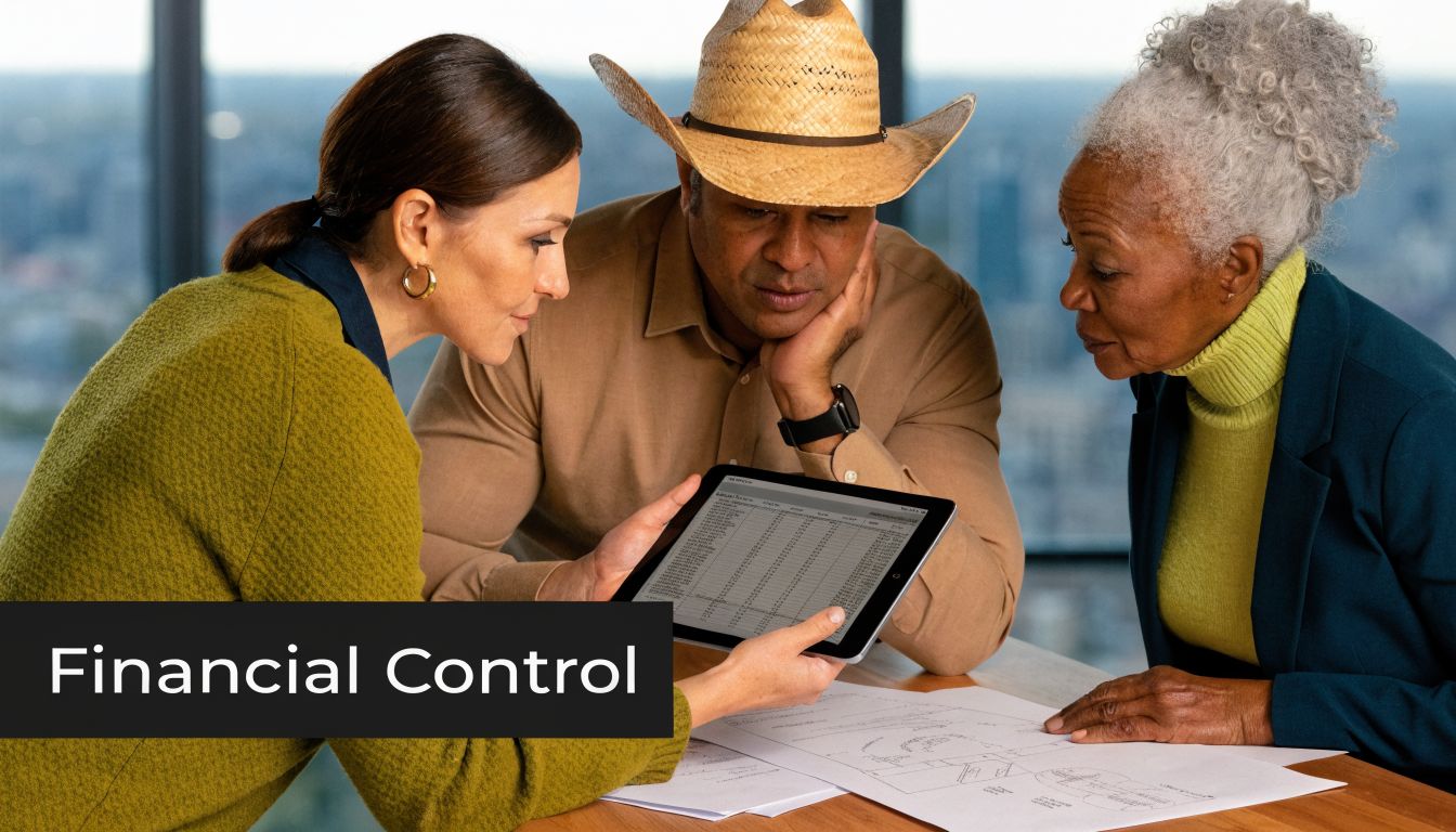 Unpack What is Bill of Quantities in Construction 2 A diverse group of professional people reviewing financial data on a tablet and construction documents in office.